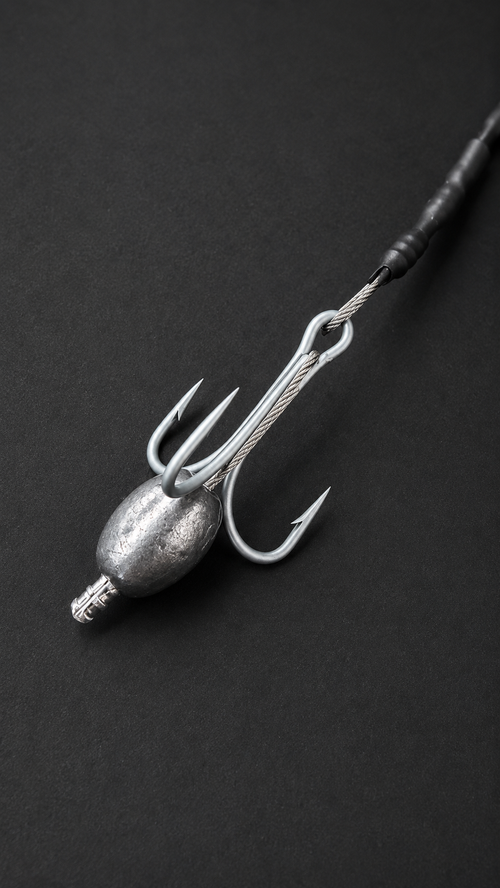 5/0 4x Strong Weighted Treble Hook Rigging