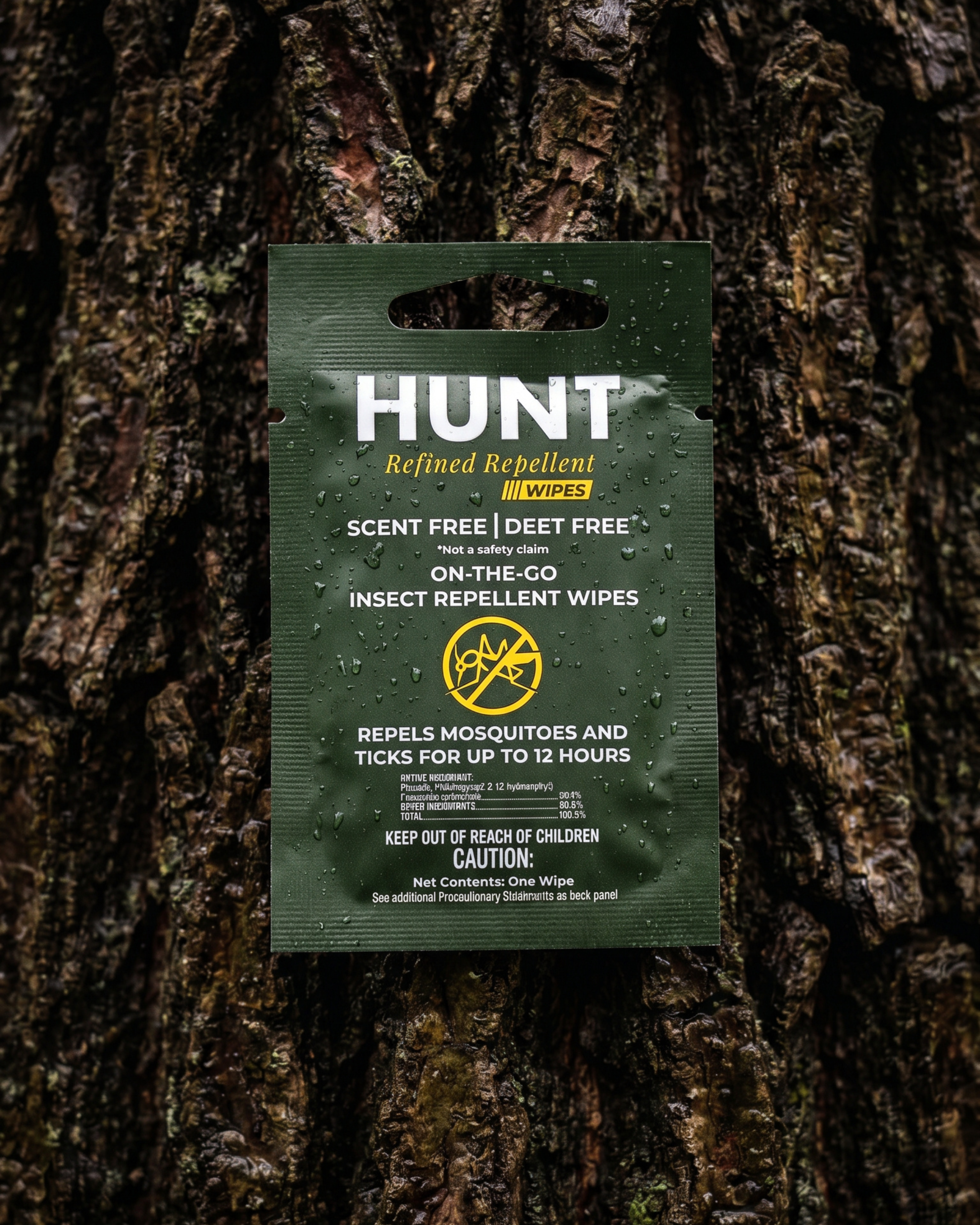HUNT Refined Repellent Wipes- 5-Pack