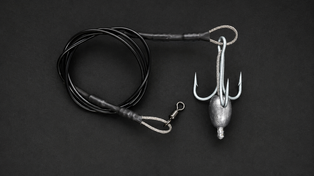 5/0 4x Strong Weighted Treble Hook Rigging
